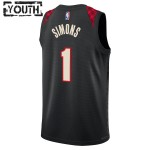 Maillot NBA Portland Trail Blazers Anfernee Simons Nike 2023-24 City Edition Noir Swingman - Enfant